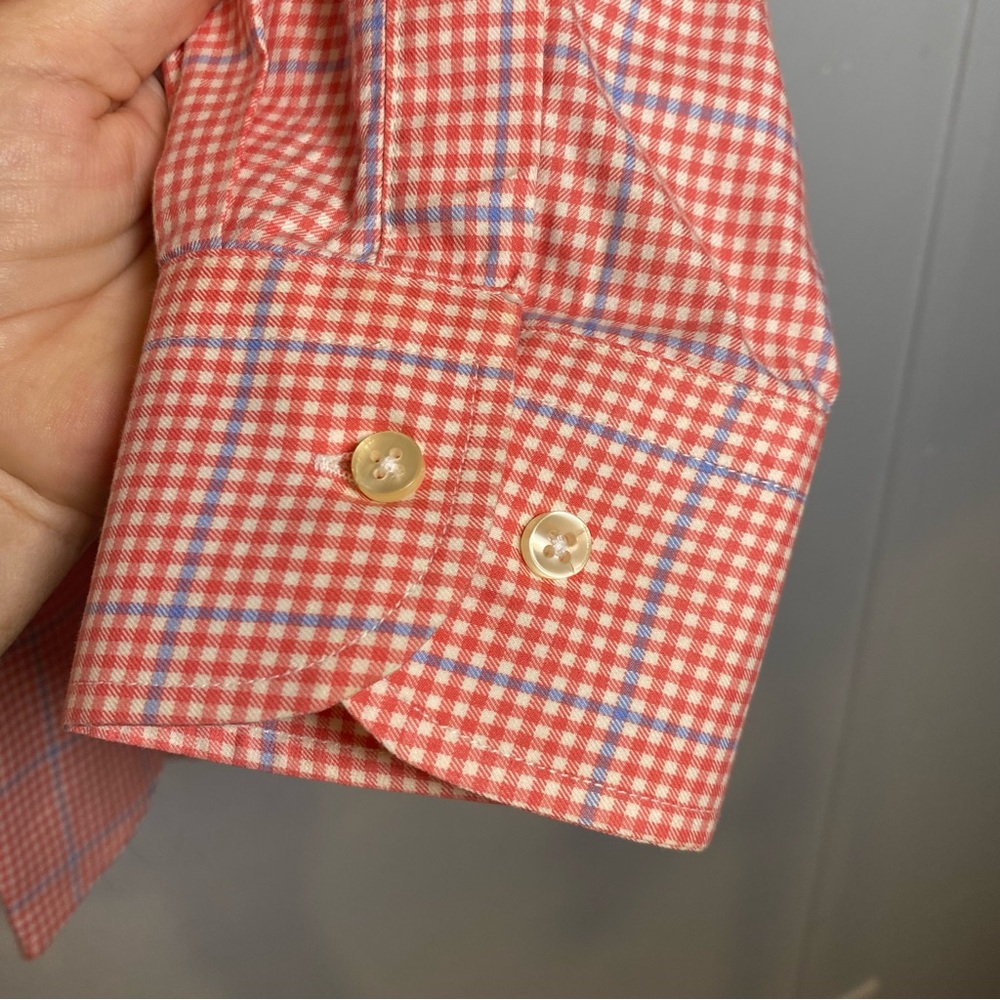 Peter Millar Gingham Plaid Collared Button Down S… - image 4